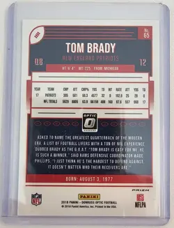 2018 Donruss Optic #65 Tom Brady Holo - Image 2