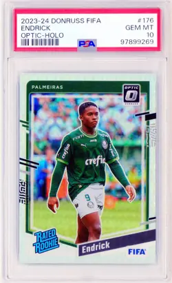 Endrick 2023-24 Donruss #176 Optic Holo Rookie Brazil Real Madrid RC PSA 10 - Image 1