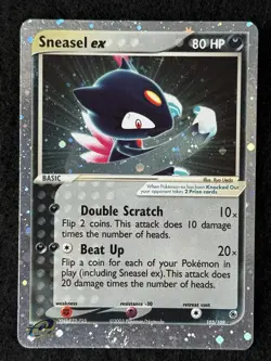 Pokemon TCG EX Ruby & Sapphire 103/109 Sneasel ex Ultra Rare! SWIRL - Image 1