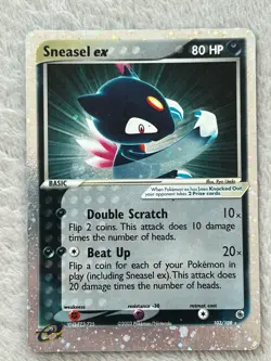 Pokemon TCG Sneasel Ex 103/109 Ruby & Sapphire Holo Ultra Rare Card - Image 1