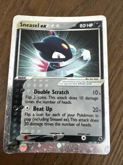 Sneasel EX 103/109 Holo Ultra Rare (2003) EX Ruby and Sapphire TCG Pokemon - Image 1