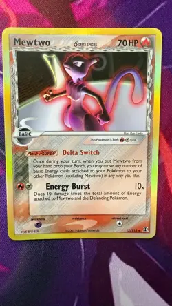 Mewtwo HOLO EX Delta Species 12/113 Pokemon TCG POKEMON CARD - NM - Image 1
