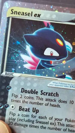 Sneasel EX 103/109 Ruby and Sapphire Vintage Ultra Rare Holo DOUBLE SWIRL, MINT - Image 2