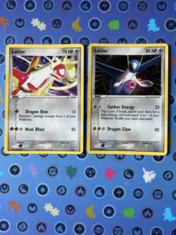 PAIR Latias & Latios SET of 2 cards Holo 4/10 & 2/10 2004 Pokemon TCG EX - Image 1