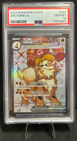 2023 POKEMON SCARLET & VIOLET BASE SET 224/198 ARCANINE EX PSA 10 - Image 1