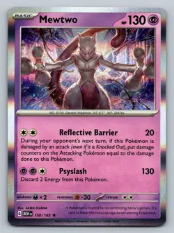 Mewtwo Holo Rare 150/165 Pokemon 151 Card - Mint T4 - Image 1