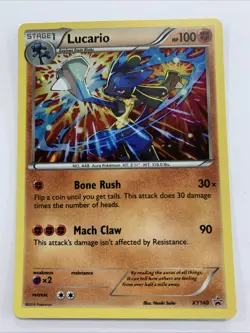Pokemon TCG Lucario XY140 Holo Cosmo Rare Black Star Promo Card Near Mint/M - Image 1