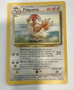 Pokemon Pidgeotto Base Set, Unlimited Rare Card 22/102 - Image 1