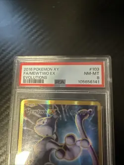 Pokemon XY Evolutions Mewtwo EX #103/108 2016 Full Art PSA 8 GRADED Card - Image 2