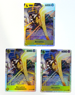 One Piece TCG 3 card playset Borsalino SR EB04-058 Adventure on Kami's Island NM - Image 1