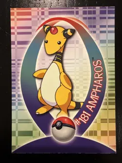 Pokemon Glossy Ampharos Sticker Card Topps Johto Series 1 Rare 26 Of 62 #181 - Image 1