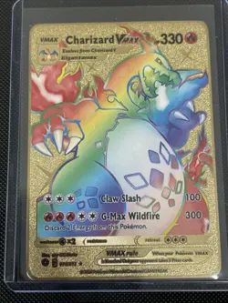 Charizard Rainbow VMAX 74/73 Pokemon Premium Collectible Gold Metal Card - Image 1