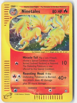 Ninetales (H19) Aquapolis H19/H32 Pokemon Card Holo W/Crease - Image 1