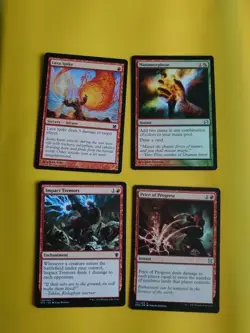 Lava SPike, Impact Tremors,Manamorphose,Price of Progress MTG 4 red Card. - Image 1