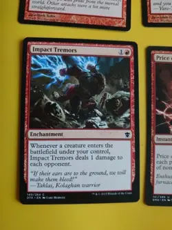 Lava SPike, Impact Tremors,Manamorphose,Price of Progress MTG 4 red Card. - Image 2
