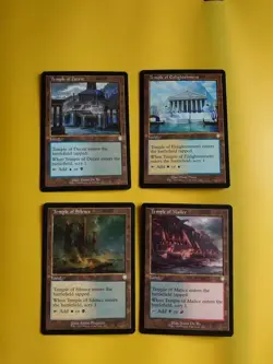 Temple x4 Silence,Malice,Enlightenment, Deciet Land MTG 4 Card. - Image 1