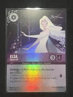 Lorcana Disney100 Elsa Gloves Off Disney D100 P1 Promo - Image 1