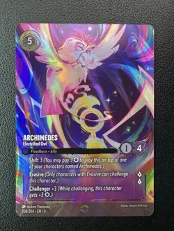 Disney Lorcana Shimmering Skies Archimedes-Electrified Owl Enchanted 208/204 - Image 3