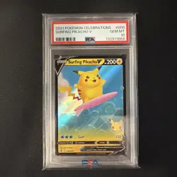 SURFING PIKACHU V PSA 10 #008/025 2021 POKEMON CELEBRATIONS *English* - Image 1