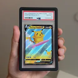 Pokemon TCG Celebrations Surfing Pikachu V 008/025 Holo PSA 10 (2021) - Image 1