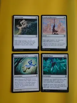 Path to Exile, Swords to Plowshares,journey to nowhere, Ghostly prison MTG Card. - Image 1