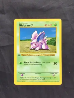 Pokemon Cards: Base Set 1st Edition Common: Nidoran M 55/102 - Image 1