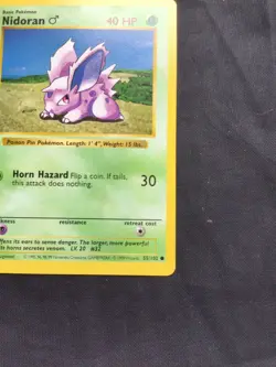 Pokemon Cards: Base Set 1st Edition Common: Nidoran M 55/102 - Image 4