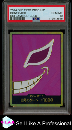 DON!! CARD DOFLAMINGO-GOLD ONE PIECE JAP PRB01-PRE THE BEST- 2024 PSA 10 - Image 1