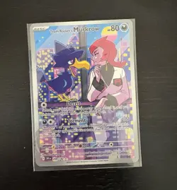Pokemon TCG Team Rocket's Murkrow 200/182 SV10 Destined Rivals IR Holo EN - Image 1