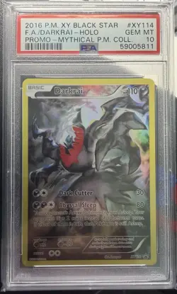 2016 Pokemon Black Star Promo Darkrai XY114 Mythical PSA 10 POP 66 - Image 1