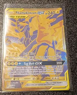 Pokemon Pikachu & Zekrom GX Tag Team Full Art Holo Card - Image 1
