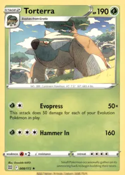 Pokemon Torterra 008/172 Brilliant Stars 3 Card Lot Non Holo - Image 1