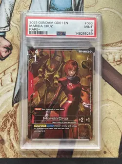 2025 Gundam Card Game Marida Cruz R+ GD01-093 Newtype Rising English PSA 9 Mint - Image 1