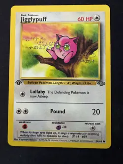 Pokemon TCG Jigglypuff Jungle 54/64 Regular 1st Edition Common - Image 1