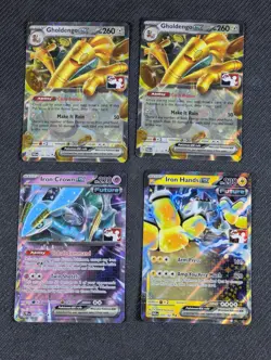 Lot of 4 Pokemon Prize Pack Stamped Cards Gholdengo Iron Hands Iron Crown - Image 1