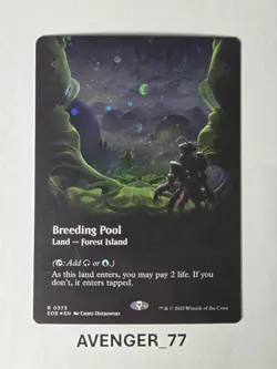 Magic MTG #0373 Breeding Pool Galaxy Foil Borderless Edge of Eternities EOE - Image 1