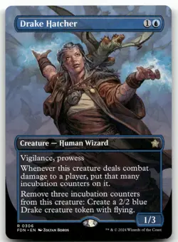 Drake Hatcher (Borderless) #306 (NM) Foundations FDN Magic MTG - Image 1