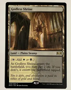 1x Godless Shrine Regular NM #248 Ravnica Allegiance RNA MTG Magic The Gathering - Image 1