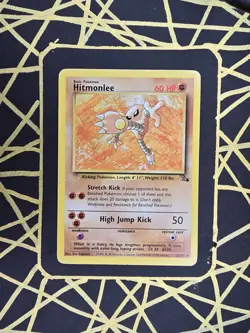 🔥 Hitmonlee 22/62 🔥 Original Non Holo Rare Fossil Set Pokemon Card WOTC 1999 - Image 2