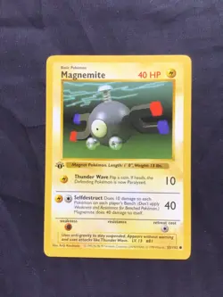 Pokemon Cards: Base Set 1st Edition Common: Magnemite 53/102 - Image 1