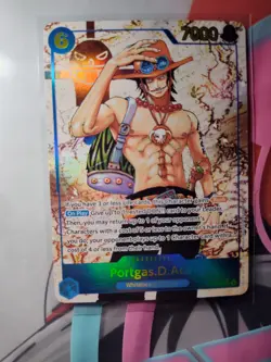 2025 One Piece Portgas D. Ace | OP13-119 Alt Art SEC NM Foil - Image 1