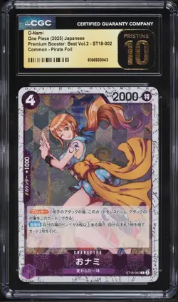 CGC PRISTINE 10 One Piece O-Nami ST18-002 Pirate Foil Jpn - Image 1