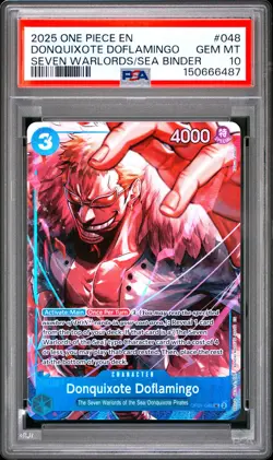 2025 ONE PIECE SEVEN WARLORDS OF THE SEA BINDER SET DONQUIXOTE DOFLAMINGO PSA 10 - Image 1