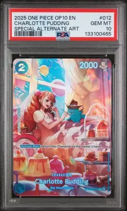 One Piece En Charlotte Pudding Special Alternate Art OP10-012 PSA 10 Gem Mint - Image 1