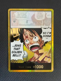 One Piece TCG GOLD Don!! Ring That Golden Bell Gold Foil Monkey D. Luffy OP15 A - Image 1