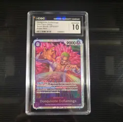 One Piece Donquixote Doflamingo OP10-071 Royal Blood Super Rare Foil PSA 10 9000 - Image 1