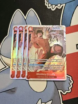 Monkey.D.Luffy OP16-015 SR One Piece TCG English PLAYSET (4) - Image 1