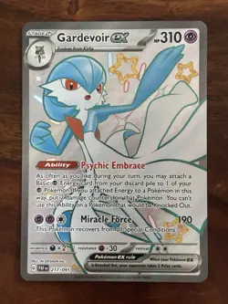 Pokemon TCG Gardevoir EX Full Art Holo Card 217/091 Paldean Fates - Image 1