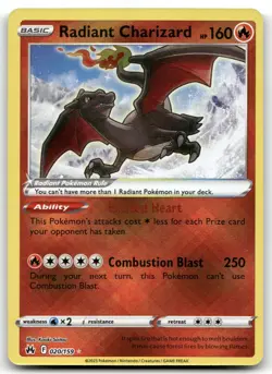 Radiant Charizard Holo Radiant Rare 020/159 Pokemon TCG SWSH: Crown Zenith NM - Image 1