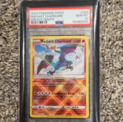 Pokemon TCG Radiant Charizard 020/159 Crown Zenith Holo PSA 10 2023 - Image 1